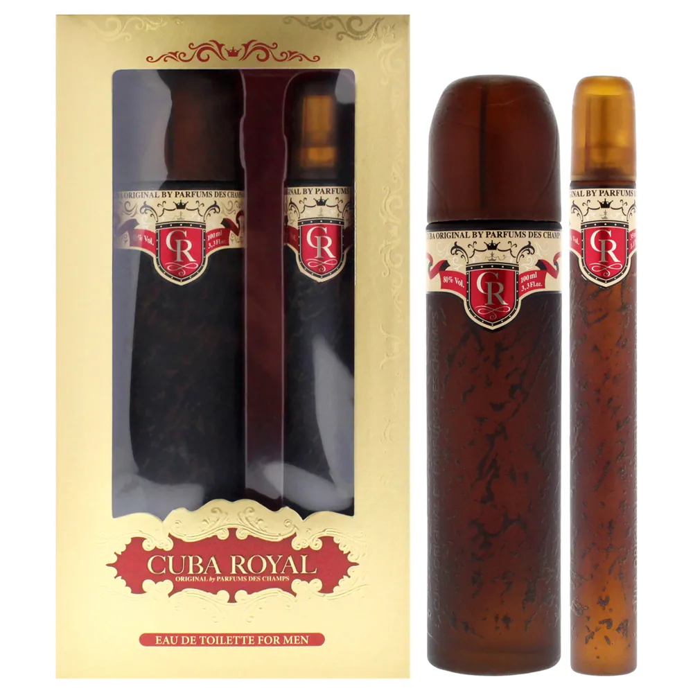Cuba Cuba Royal by Cuba for Men - 2 Pc Gift Set 3.3oz EDT Spray, 1.17oz EDT Spray