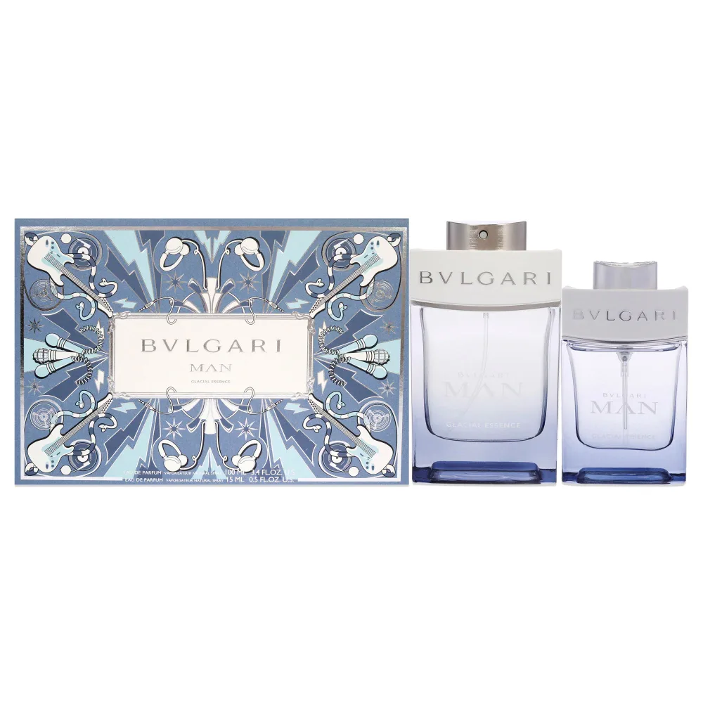 Bvlgari Bvlgari Man Glacial Essence by Bvlgari for Men - 2 Pc Gift Set 3.4oz EDP Spray, 0.5oz EDP Spray