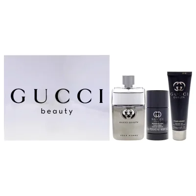 Gucci Gucci Guilty by Gucci for Men - 3 Pc Gift Set 3oz EDT Spray, 2.4oz Deodorant Stick, 1.6oz Shower Gel