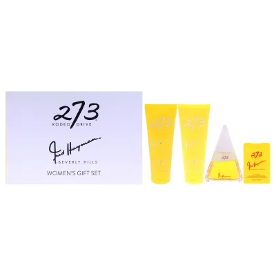 Fred Hayman 273 by Fred Hayman for Women - 4 Pc Gift Set 3.4oz Exceptional EDP Spray, 0.61oz Exceptional EDP Spray, 6.7oz Body Lotion, 6.7oz Shower Gel
