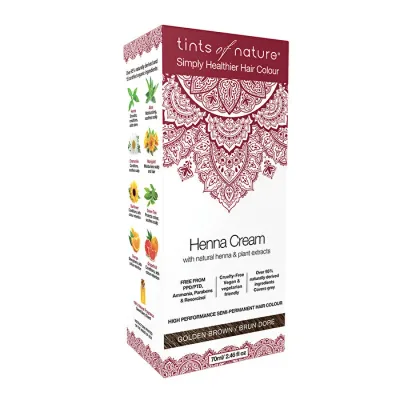 Tints of Nature Henna Cream (Semi-Permanent Hair Colour) Golden Brown 70ml
