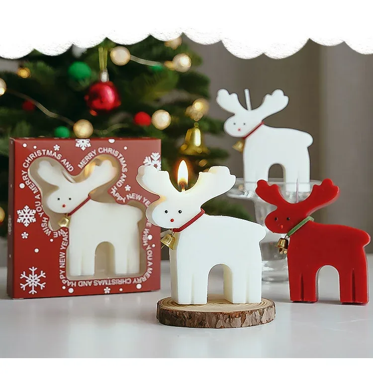 【2個セット 】 クリスマスキャンドル バレンタイン 新年 アロマキャンドル リスマスプレゼント ろうそく キャンドル 蝋燭 トナカイ 女性 おしゃれ かわいい 装飾 雰囲気作り 部屋 お店 室内 ギフト 手土産 パーティー プレゼント 贈り物