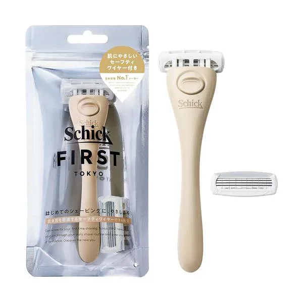 シック シックファースト シェービング ホルダー(刃付き+替刃1コ) サンドベージュ Schick 【SB06753】
