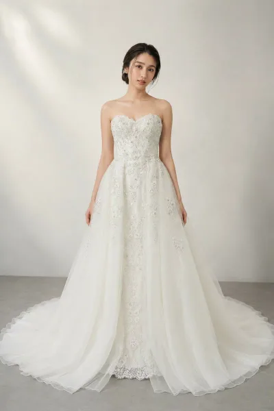 PRONOVIAS プロノビアス ABRIL Aライン ウェディングドレス ホワイト ゼロオーナー ファーストオーナー