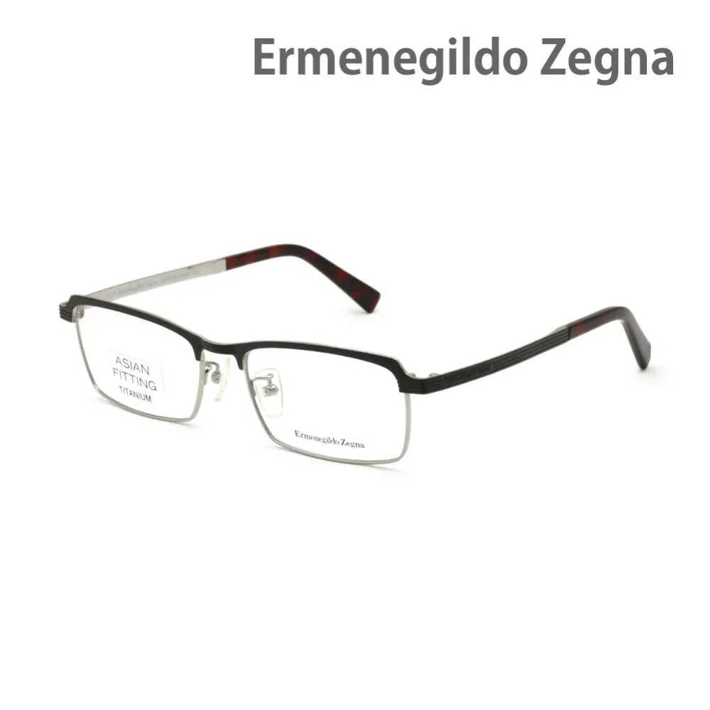 エルメネジルド・ゼニア メガネ EZ5093-D/V-009 ブラック/シルバー ノーズパッド メンズ 眼鏡フレーム のみ Ermenegildo Zegna【送料無料(※北海道・沖縄は1,000円)】