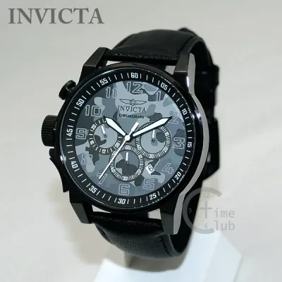 インビクタ 腕時計 INVICTA 時計 20542 I-Force フォース クロノグラフ ブラック/ブラック 迷彩 カモ カモフラージュ レザー メンズ インヴィクタ 【送料無料(※北海道・沖縄は配送不可)】