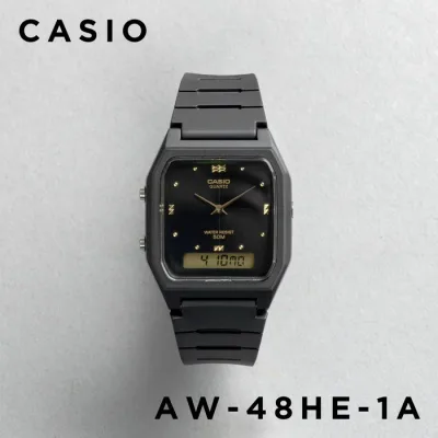 【10年保証】【日本未発売】CASIO STANDARD カシオ スタンダード AW-48HE-1A 腕時計 時計 ブランド メンズ レディース キッズ 子供 男の子 女の子 チープカシオ チプカシ アナデジ 日付 カレンダー ブラック 黒 海外モデル ギフト プレゼント
