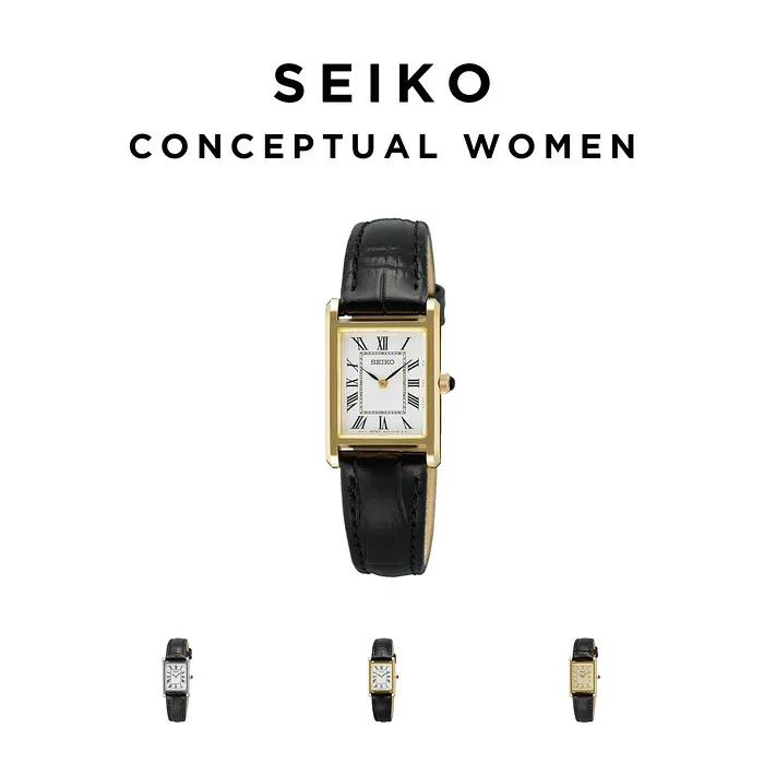 【10年保証】【日本未発売】SEIKO CONCEPTUAL WOMEN セイコー コンセプチュアル SWR腕時計 時計 ブランド レディース 逆輸入 アナログ 角型 薄型 軽量 高級感 高見え ビジネス シンプル カジュアル レザー 牛革 革ベルト 海外モデル ギフト プレゼント