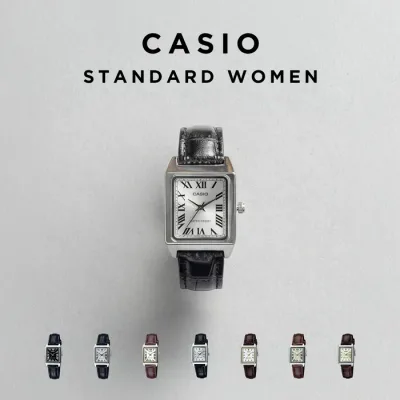 【10年保証】【日本未発売】CASIO STANDARD WOMEN カシオ スタンダード LTP-V007L 腕時計 時計 ブランド レディース 女の子 チープカシオ チプカシ アナログ シルバー ホワイト 白 金 ブラック 黒 茶 レザー 革ベルト 角型 小さい 海外モデル ギフト プレゼント