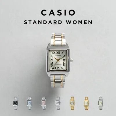 【10年保証】【日本未発売】CASIO STANDARD WOMEN カシオ スタンダード LTP-V007D 腕時計 時計 ブランド レディース 女の子 チープカシオ チプカシ アナログ シルバー ブラック 黒 ブルー 青 ピンク かわいい 角型 メタル 海外モデル ギフト プレゼント