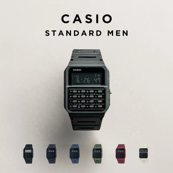 【10年保証】CASIO STANDARD MEN カシオ スタンダードCA-53W腕時計 時計 ブランド メンズ レディース キッズ 子供 男の子 女の子 チープカシオ チプカシ デジタル 日付 フロントボタン 薄型 軽量 電卓 計算機 ブラック 黒 カーキ ギフト プレゼント
