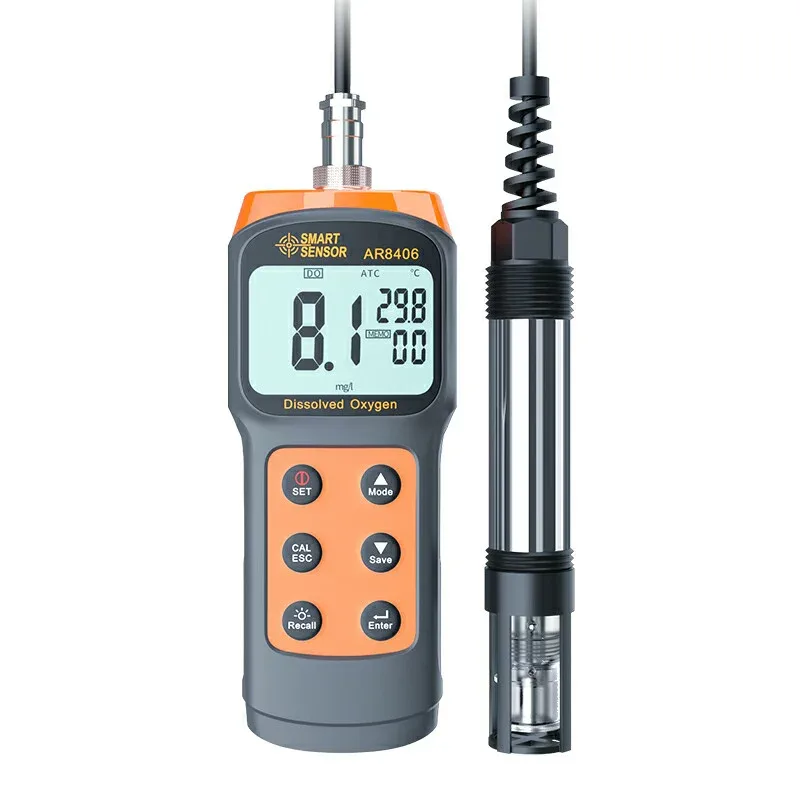 【正規輸入品】 溶存酸素計 【SMART SENSOR AR8406】 DO計 高精度 高感度 持ち運び 小型 軽量 温度測定 家庭用 商業用 オート電源オフ データ保存 バックライト付き ポータブル 一年保証 送料無料