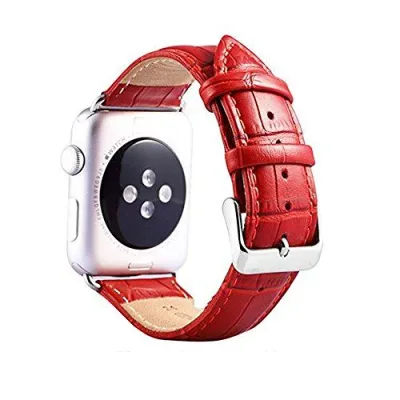 Nywing For apple watch バンド 38mm 42mm 40mm 44mm本革 アップルウォッチバンド iWatchバンド apple watch series 5 4 3 2 1 鰐皮紋様 レザー ... レッド