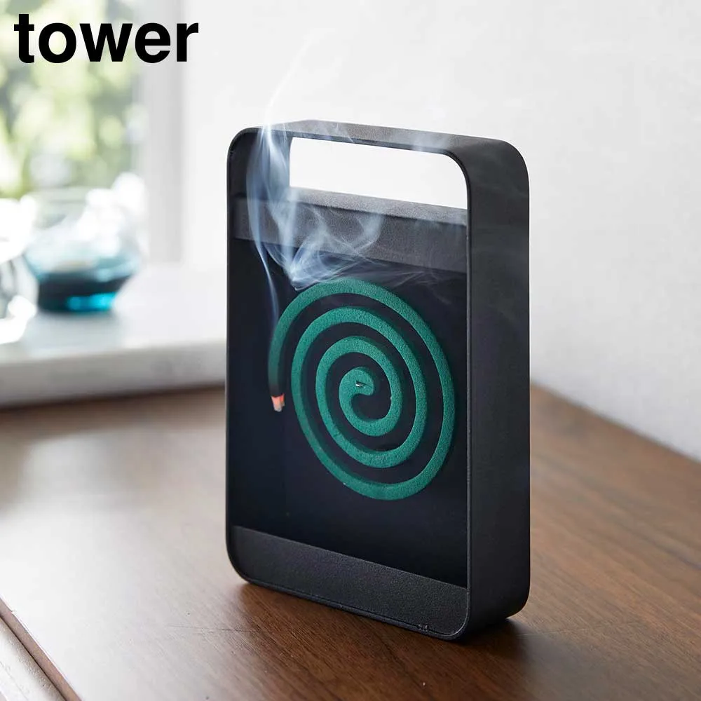 【山崎実業】ハンドル付き蚊取り線香スタンド tower // YAMAZAKI 山実 蚊よけ 蚊取り線香 モノトーン 雑貨 人気