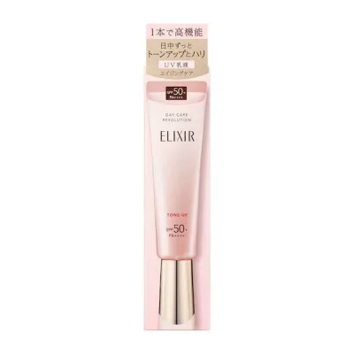 資生堂 エリクシール デーケアレボリューション トーンアップ SP+ aa(35g)化粧下地 朝用乳液 SPF50 PA++++ エリクシール シュペリエル(ELIXIR SUPERIEUR)