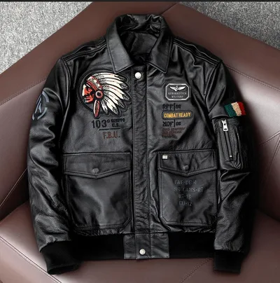 高品質 レザージャケット 革ジャン ホースハイド 本革 バイクジャケット 刺繍 ライダース ホースレザー メンズファッション S~5XL