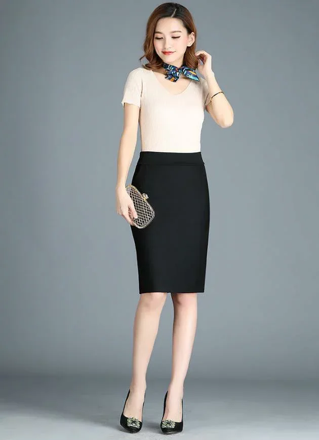 56CM/スーツスカート レディース無地 タイトスカート フォーマル 通勤 事務服 オフィス ビジネス 通勤オフィス 入学式に七五三 OL 大きいサイズ 制服 事務服 伸縮生地