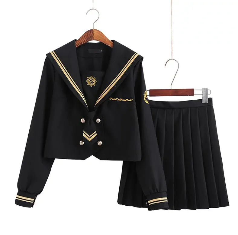 送料無料!長袖 上下セット セーラー服 JK系フリルスカート パーティグッズ 制服 学生 ユニフォーム 卒業式 入学式 コスチューム スカート