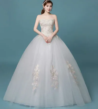 新入荷/ウエディングドレス/花嫁/Aライン/プリンセス/オフショルダー /無地/ビスチェ//バルーンスリーブ/パーティードレス ワンピース 結婚式 安い 写真撮影 パーティー 舞台 コンサート レース 花嫁ドレス 安い/