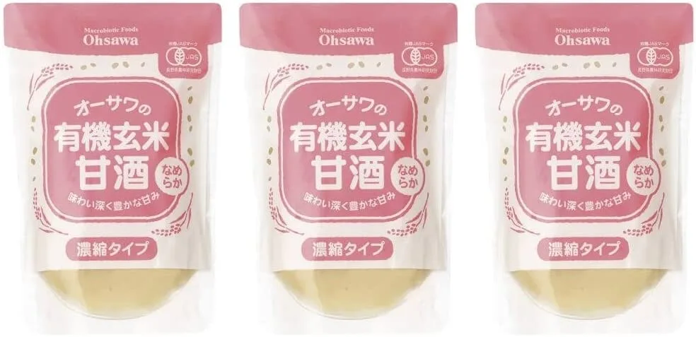 オーサワの有機玄米甘酒(なめらか) 200gx3個セット