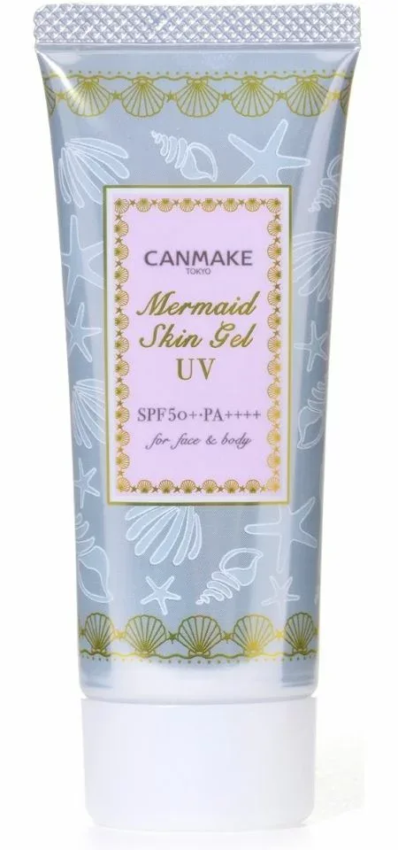 【01・送料無料】 CANMAKE(キャンメイク) マーメイドスキンジェル UV『01 透明』 SPF50+ PA++++ UVジェル 日焼け止め 洗顔料 石けんでメイクオフ UVカット 化粧下地