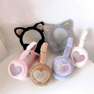 キッズ イヤーマフ 男の子 女の子 兼用 防寒 猫耳 ウサギ 暖か グレー