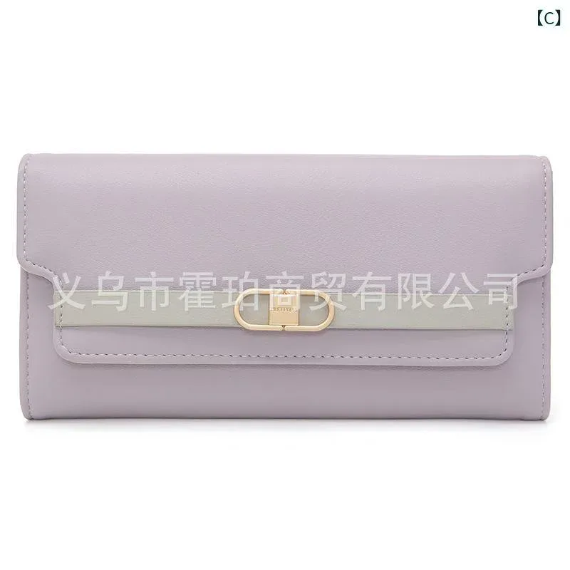 財布 レディース 女性 長財布 韓国風 PU 無地 ファスナー タッセル カード入れ 大容量 多機能 かわいい おしゃれ ブラック ブラウン パープル