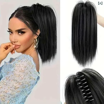 ヘアエクステンション レディース ポニーテール ストレート ワンタッチ エクステ 滝 ハーフアップ 自然 黒 茶 装着簡単 イメチェン ボリュームアップ