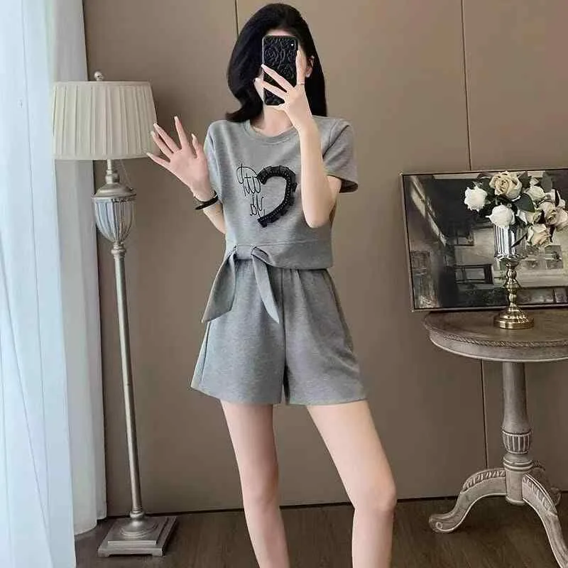 Tシャツ レディース 上下セット 運動着 スポーティー カジュアル かわいい 接触冷感 吸湿速乾 配色 ブラック グレー ポリエステル