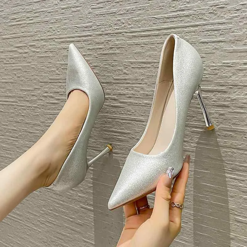 高跟パンプス レディース シルバー シャンパンゴールド パーティー 結婚式 二次会 お呼ばれ ピンヒール ポインテッドトゥ 超高ヒール かわいい きれいめ
