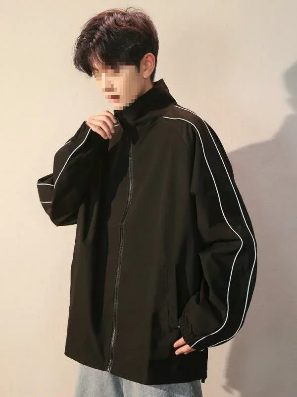 ジャケット メンズ 男性用 ブルゾン ジャンパー 撥水 防風 スポーツ アウトドア ウェア カジュアル 春秋 黒 ブラック グレー
