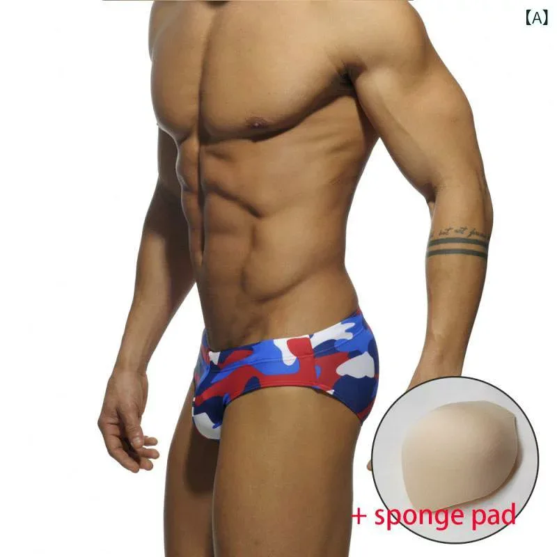 メンズ ビキニ水着 ウ凸パック 男性用 泳ぎやすい 速乾素材 ナイロン製 迷彩柄 赤 白 緑 紺 軍緑 ブラック 星柄 ストライプ 伸縮性 快適フィット 夏用 ビーチウェア プールサイド