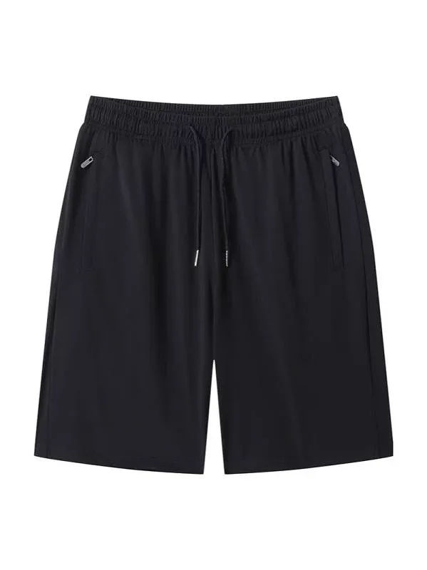 メンズ ショーツ 接触冷感 伸縮性 ニット素材 吸湿速乾 直筒型 夏用 ビーチパンツ カジュアル 普段使い アウトドア 黒 グレー ミリタリーグリーン カーキ L XL 2XL 3XL 4XL 5XL 6XL 7XL 大きめサイズ