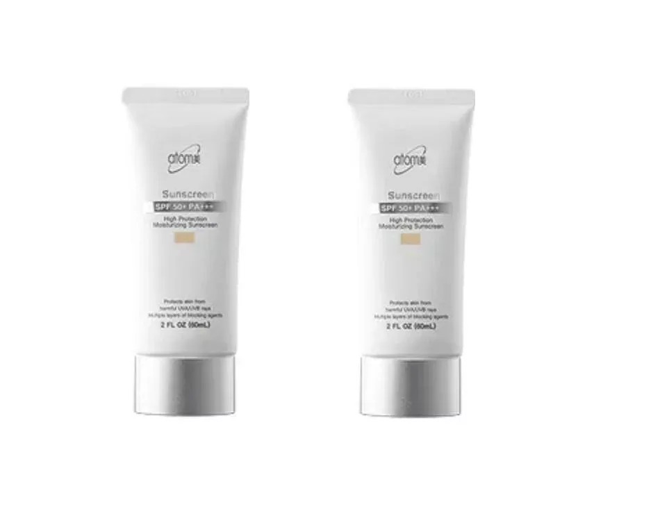 【Atom美】【送料無料】アトミ サンクリーム SPF50+ 【ベージュ】60mlx2 韓国コスメ 紫外線 高栄養 つや肌 保湿 乾燥肌 オイリー肌 サンブロック 日焼け止め