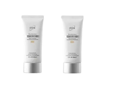 【Atom美】【送料無料】アトミ サンクリーム SPF50+ 【ベージュ】60mlx2 韓国コスメ 紫外線 高栄養 つや肌 保湿 乾燥肌 オイリー肌 サンブロック 日焼け止め