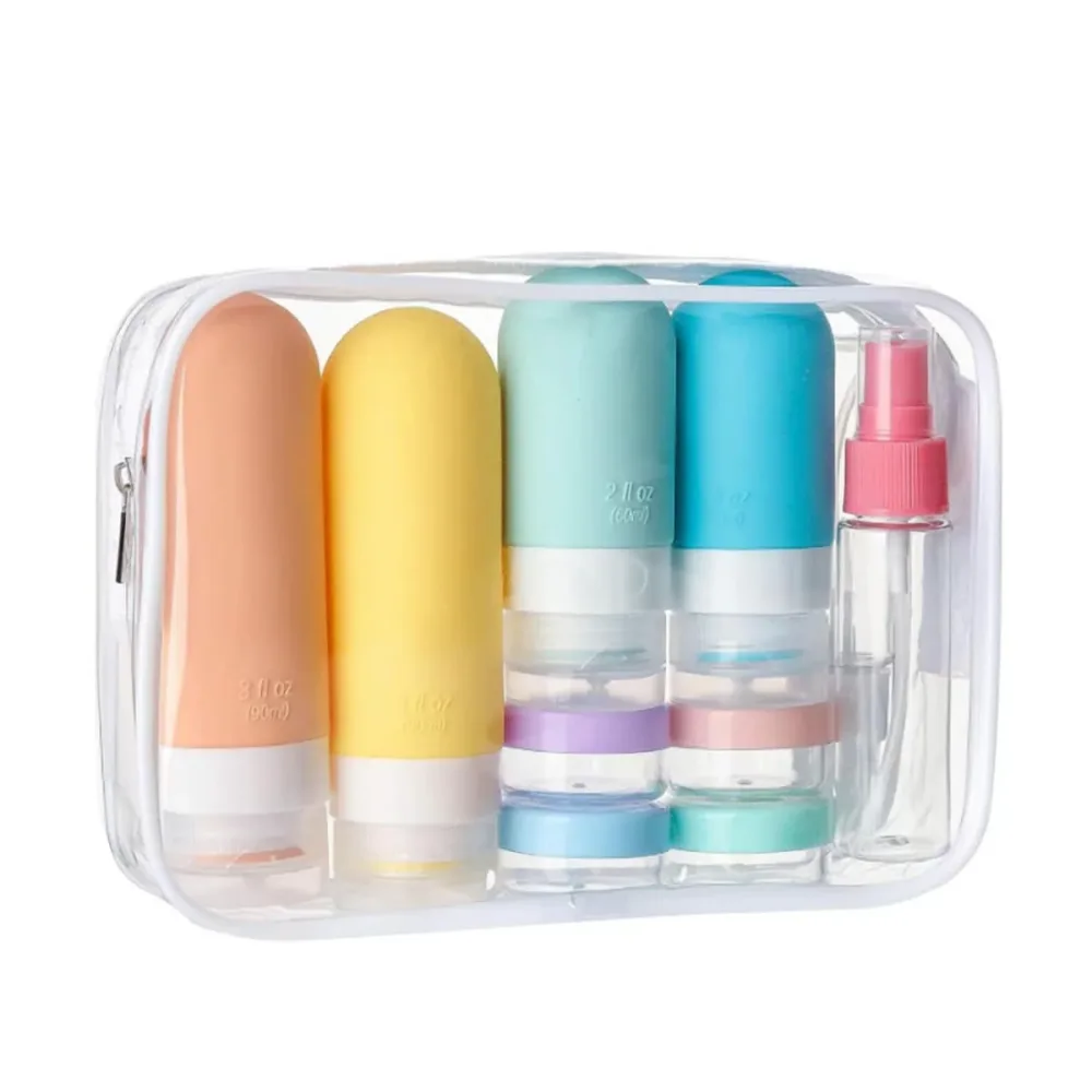 azumafy トラベルボトル 詰め替えボトル 旅行 銭湯 詰め替えセット 16点セット 機内持ち込み シャンプー 化粧水 透明ポーチ