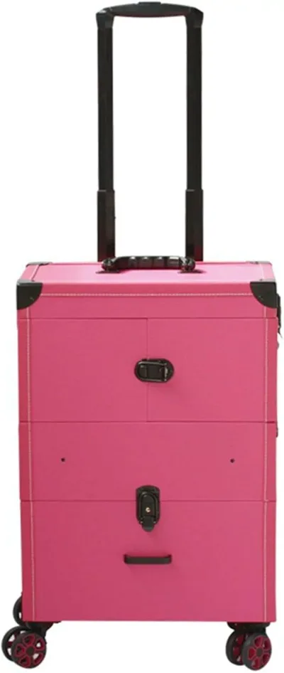 キャスター付き トロリー キャスター付き化粧ケース 鏡付き プロ用メイクボックス プロ用 大容量 メイクbox 仕切り付き 宝石箱 ヘアスタイリストメイクアップケース 美容師 出張 旅行用 携帯便利