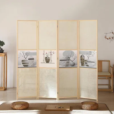 間仕切り 衝立 パーテーション 自立 4連 高さ180cm 目隠し ついたて 木製 天然木 折りたたみ オフィス 目隠しスクリーン パーテション パーティション リビング 180*45*4 キッチン