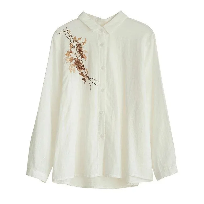 無地 シャツ プルオーバー レディース 綿麻シャツ チュニック 長袖シャツ 綿麻 tシャツ リネンシャツ シャツ コットンリネン 長