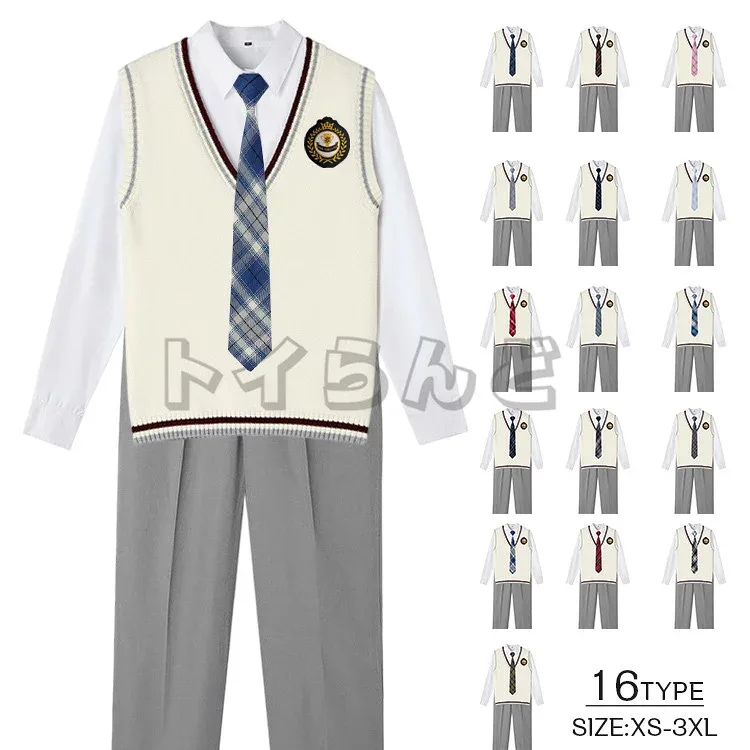 フォーマルスーツ スクールベストセット 男子 通学用 Vネック スクールベスト 高校生 中学生 小学生 男子 メンズ 男の子 ジュニア制服 ニット 男子高校生 DK制服 5点セット 上下セット 発表会 コスプレ コスチューム 衣装 仮装 文化祭 ズボン ネクタイ なんちゃって制服