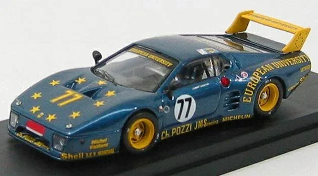【予約】FERRARI 512BB LM TEAM CHARLES POZZI JMS RACING #77 ルマン24時間 1980 J.C.アンドリュー/C.バロー=レナ ブルーメタリック/イエロー / Best-Model 1/43 ミニカー