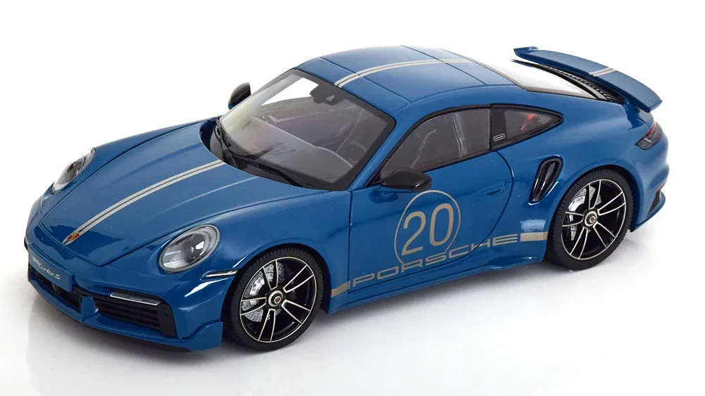 Porscheポルシェ 911 (992) Turbo SターボS Sport Designスポーツデザイン 2021 ブルーシルバー / MINICHAMPS 1/18 ミニカー