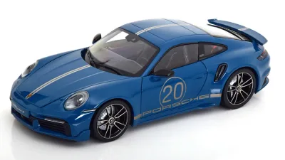 Porscheポルシェ 911 (992) Turbo SターボS Sport Designスポーツデザイン 2021 ブルーシルバー / MINICHAMPS 1/18 ミニカー