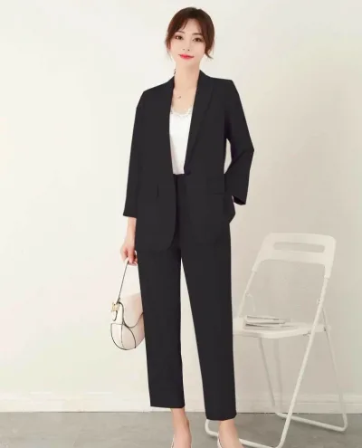 スーツ 上下 パンツスーツ 大きいサイズ 通勤 卒業式 面接 ジャケット+パンツ 大きいサイズ 細身 フォーマルスーツ 入学式 オフィス リクルートスーツ 洗える OL 就活 7分袖 ビジネススーツ レディーススーツ アップ