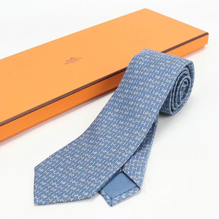 【中古・未使用】HERMES エルメス ネクタイ シルクタイ メンズ ブルー