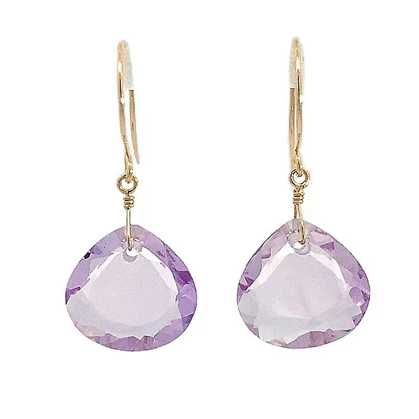 日本製 アメジスト フックピアス 18k イエローゴールド 天然石 2月 誕生石 レディース 女性 プレゼント