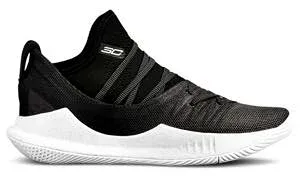 アンダーアーマー キッズ/レディース カリー5 Under Armour Curry 5 V GS "Black&White" バッシュ White/Black ミニバス