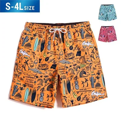 水着 メンズ サーフパンツ 柄 オレンジ ピンク ブルー 海パン サーフショーツ ボードショーツ ハーフパンツ S-4L 大きいサイズ 膝丈 ひ
