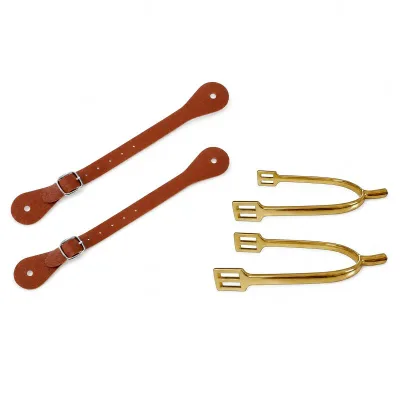 スパーストラップ 調節可能 セット ウエスタンメタルバックル ブーツベルト 乗馬補助具 合金製 乗馬用品アクセサリー