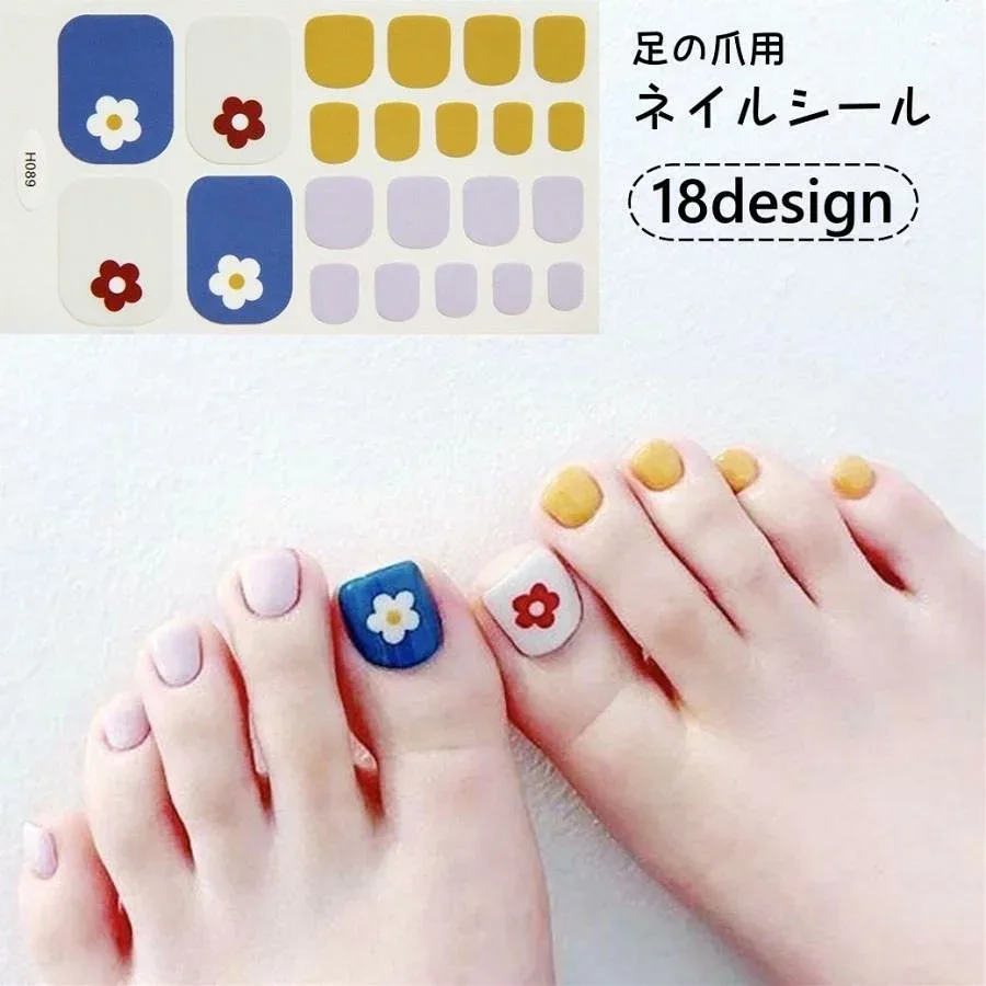 ネイルシール 足の爪用 足用 フットネイル ネイルステッカー ネイルアート セルフネイル 貼るだけ 爪 デコレーション 簡単 キラキラ おしゃれ かわ
